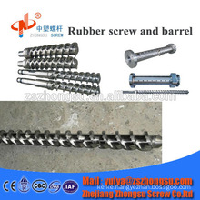 Rubber barrel and screw for hot/cold feed rubber extruder